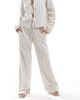 Pieces Pieces linen touch high waist wide leg pants in birch cream and blue stripe - part of a set - 2