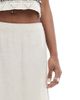 Pieces Pieces linen touch mini skirt in birch cream-Black - 3