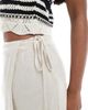 Pieces Pieces linen touch mini skirt in birch cream-Black - 4
