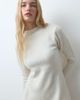 Pieces Pieces long sleeve knitted mini dress in cream-NEUTRAL - 4