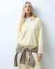 Pieces PIECES long sleeve polo sweatshirt in buttercream - part of a set-White - 1