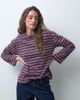 Pieces Pieces long sleeve t-shirt in raisin and pink stripe - 1