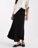 Pieces Pieces matte satin midi skirt in black - 2