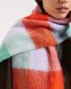 Pieces Pieces medium super soft tassel scarf in bright contrast plaid-Purple - 2