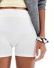Pieces Pieces mini legging shorts in beige-White - 2