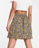 Pieces Pieces mini side split skirt in purple ditsy floral-Multi - 2