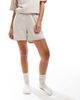 Pieces Pieces mix and match sweatshirt fabric shorts in cream-White - 2