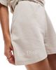 Pieces Pieces mix and match sweatshirt fabric shorts in cream-White - 3