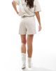 Pieces Pieces mix and match sweatshirt fabric shorts in cream-White - 4