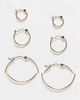 Pieces Pieces multi-size hoop earring 3-pack in gold-Silver - 1