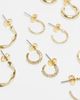 Pieces Pieces multi design hoop earring 6-pack in gold - 2