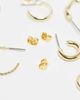 Pieces Pieces multi design hoop earring 6-pack in gold - 3