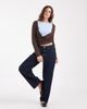 Pieces Pieces multi layer wrap detail jersey top in brown and pastel blue - 3