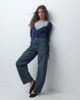 Pieces Pieces multi layer wrap detail jersey top in navy and light gray-Brown - 3