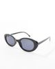 Pieces Pieces oval framed sunglasses with black tint lens in black - 3