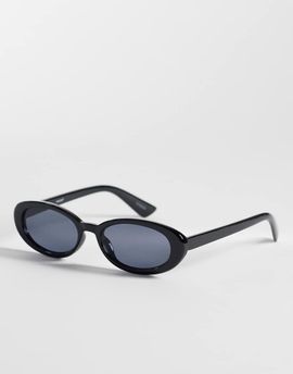 Pieces Pieces oval sunglasses in black-Multi