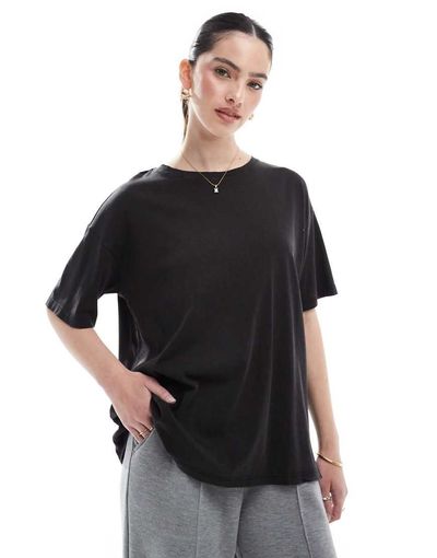 Pieces Pieces oversized T-shirt in washed black
