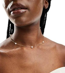 Pieces Pieces pearl and ball necklace in gold