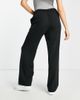 Pieces Pieces pleated detail wide leg tailored pants in black - 2
