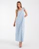 Pieces PIECES plissé maxi dress with frill sleeves in blue floral - 1