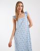 Pieces PIECES plissé maxi dress with frill sleeves in blue floral - 2