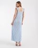 Pieces PIECES plissé maxi dress with frill sleeves in blue floral - 4