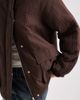 Pieces Pieces plisse effect funnel neck jacket in chocolate brown - 2