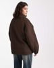 Pieces Pieces plisse effect funnel neck jacket in chocolate brown - 3