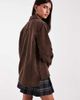 Pieces PIECES pocket detail oversized cord shirt in chocolate brown - 2