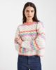 Pieces Pieces rainbow striped knit sweater in white - 1