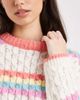 Pieces Pieces rainbow striped knit sweater in white - 2
