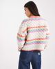 Pieces Pieces rainbow striped knit sweater in white - 3