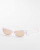 Pieces Pieces rectangular frame sunglasses in clear pink - 1