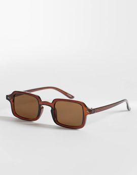 Pieces Pieces rectangular sunglasses in brown