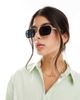 Pieces Pieces retro black lense sunglasses in gold - 1