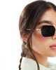 Pieces Pieces retro black lense sunglasses in gold - 3