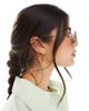 Pieces Pieces retro black lense sunglasses in gold - 4