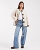 Pieces Pieces reversible teddy and faux leather jacket in cream and brown - 1