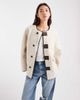 Pieces Pieces reversible teddy and faux leather jacket in cream and brown - 2