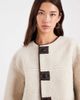 Pieces Pieces reversible teddy and faux leather jacket in cream and brown - 4