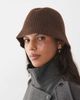 Pieces Pieces rib knitted bucket hat in chocolate brown - 1