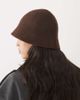 Pieces Pieces rib knitted bucket hat in chocolate brown - 2