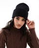 Pieces Pieces ribbed beanie in black - 1