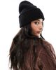 Pieces Pieces ribbed beanie in black - 2