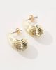 Pieces Pieces ribbed effect teardrop hoop earrings in gold - 2