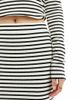 Pieces Pieces ribbed maxi skirt set in cream and black stripe - 3