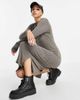 Pieces Pieces ribbed polo midi dress in gray-Green - 4