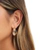 Pieces Pieces ridged chunky hoop earrings in gold - 1