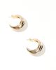 Pieces Pieces ridged chunky hoop earrings in gold - 2