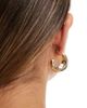 Pieces Pieces ridged chunky hoop earrings in gold - 4